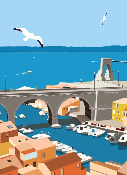 Affiche illustrée du Vallon des Auffes