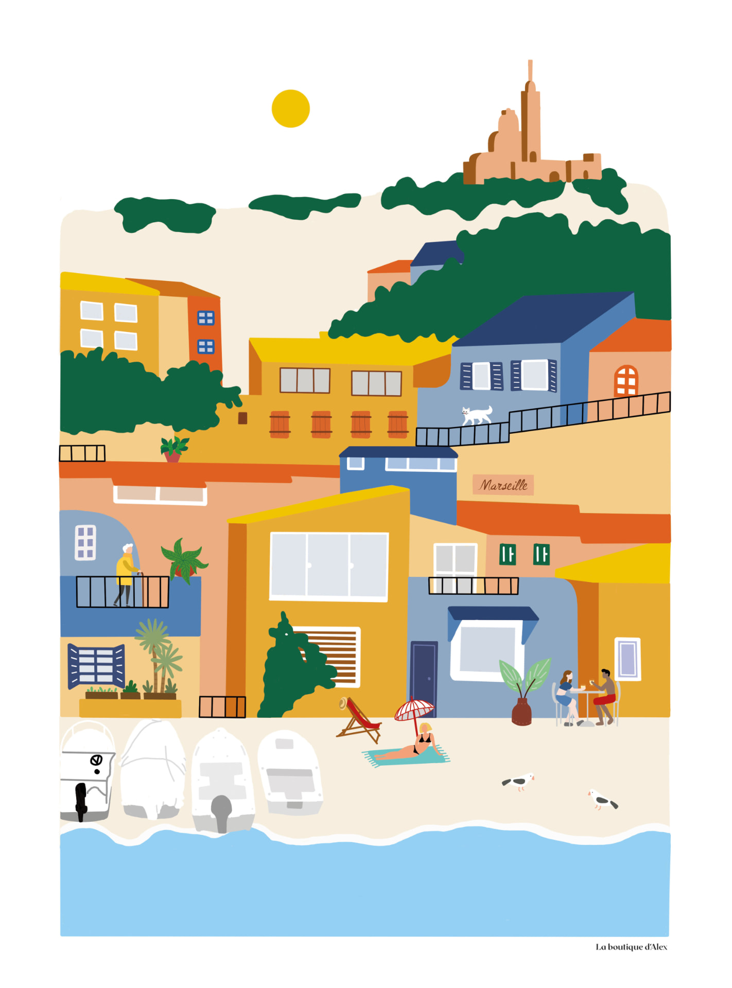 Affiche « Marseille » illustrée par Alex